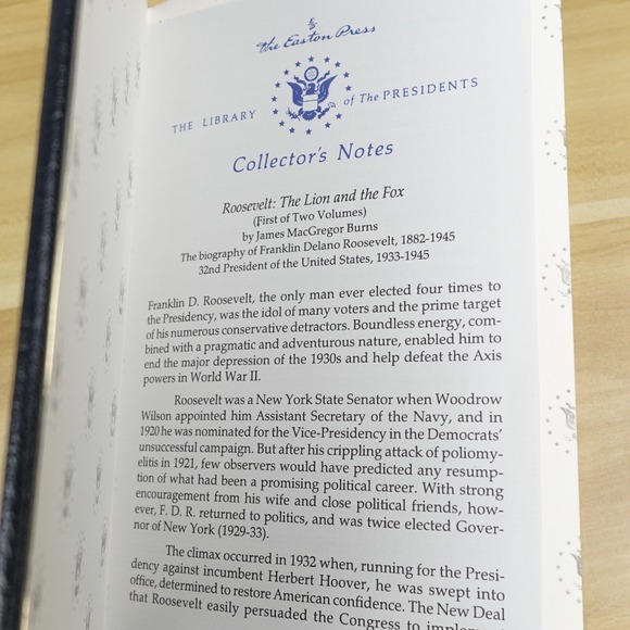 EASTON PRESS ROOSEVELT Volume 1 & 2 by James MacGregor Burns Leather Bound Set - Picture 7 of 16